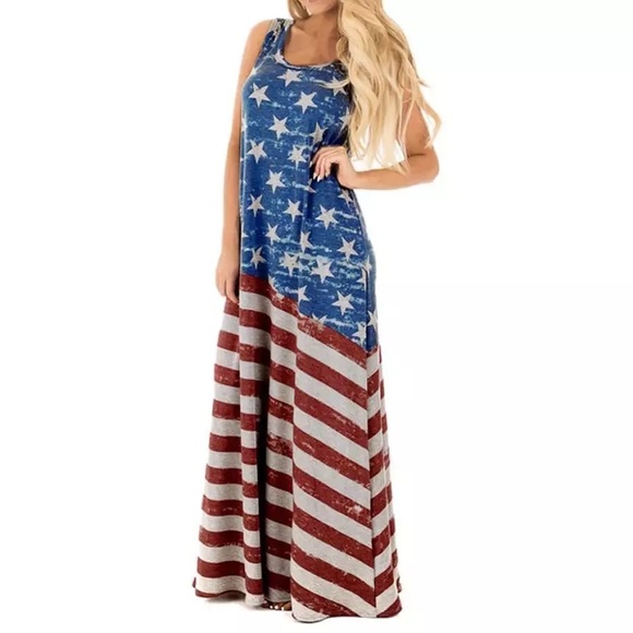 Fourth of July American Flag Maxi Dress - Picture 2 of 8